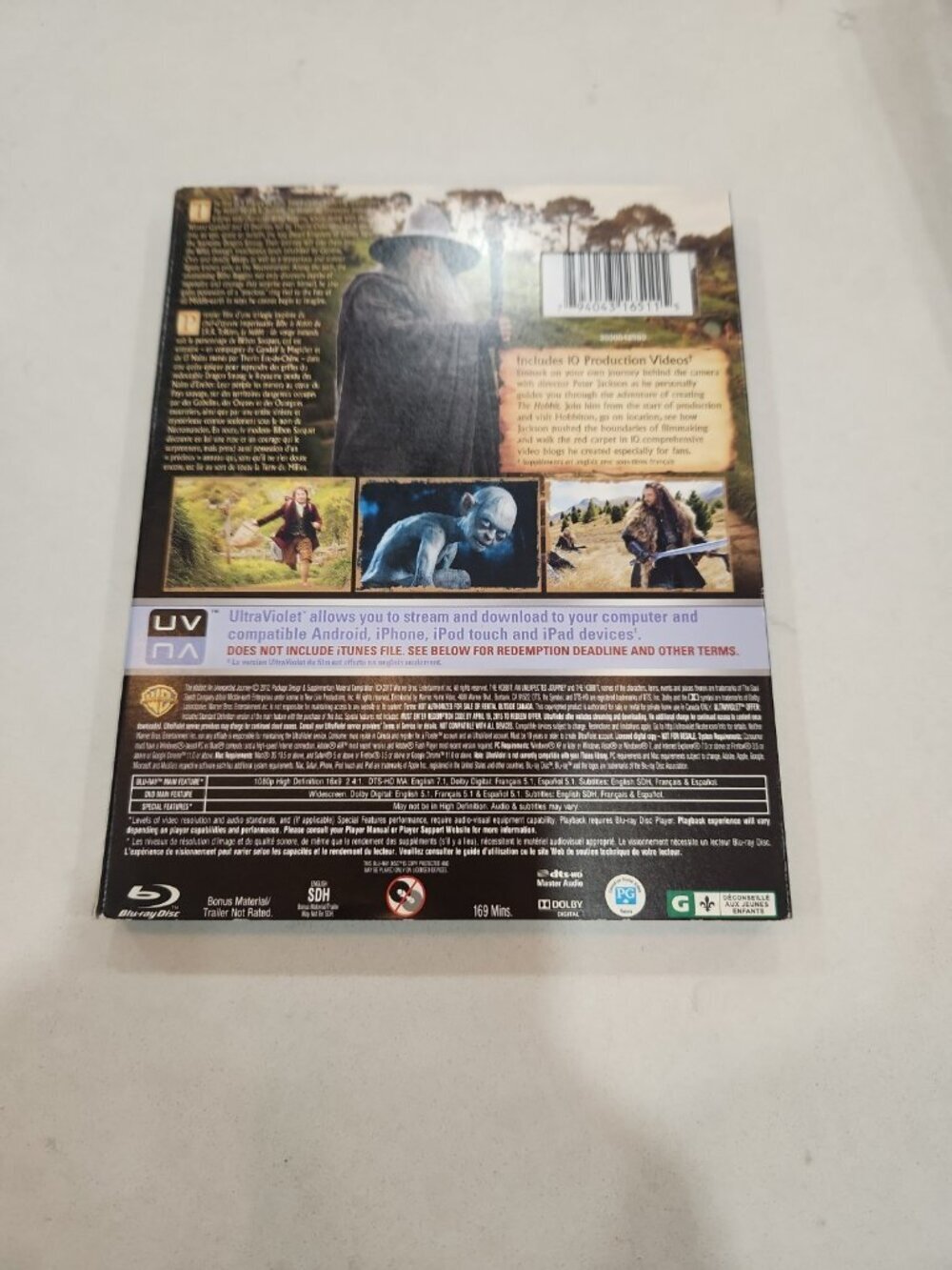 The Hobbit: An Unexpected Journey (Blu-ray Disc, 2013, 3-Disc Set, Canadian) - Picture 2 of 4